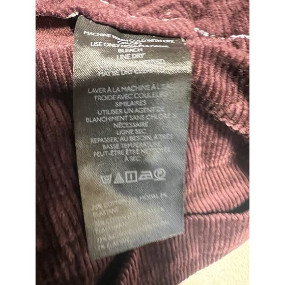 New Anthropologie Maeve Colette Size 31 Cropped Corduroy Wide Leg Pants Purple - Picture 10 of 10